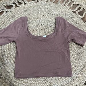 Lulu lemon Nude Short sleeve crop top